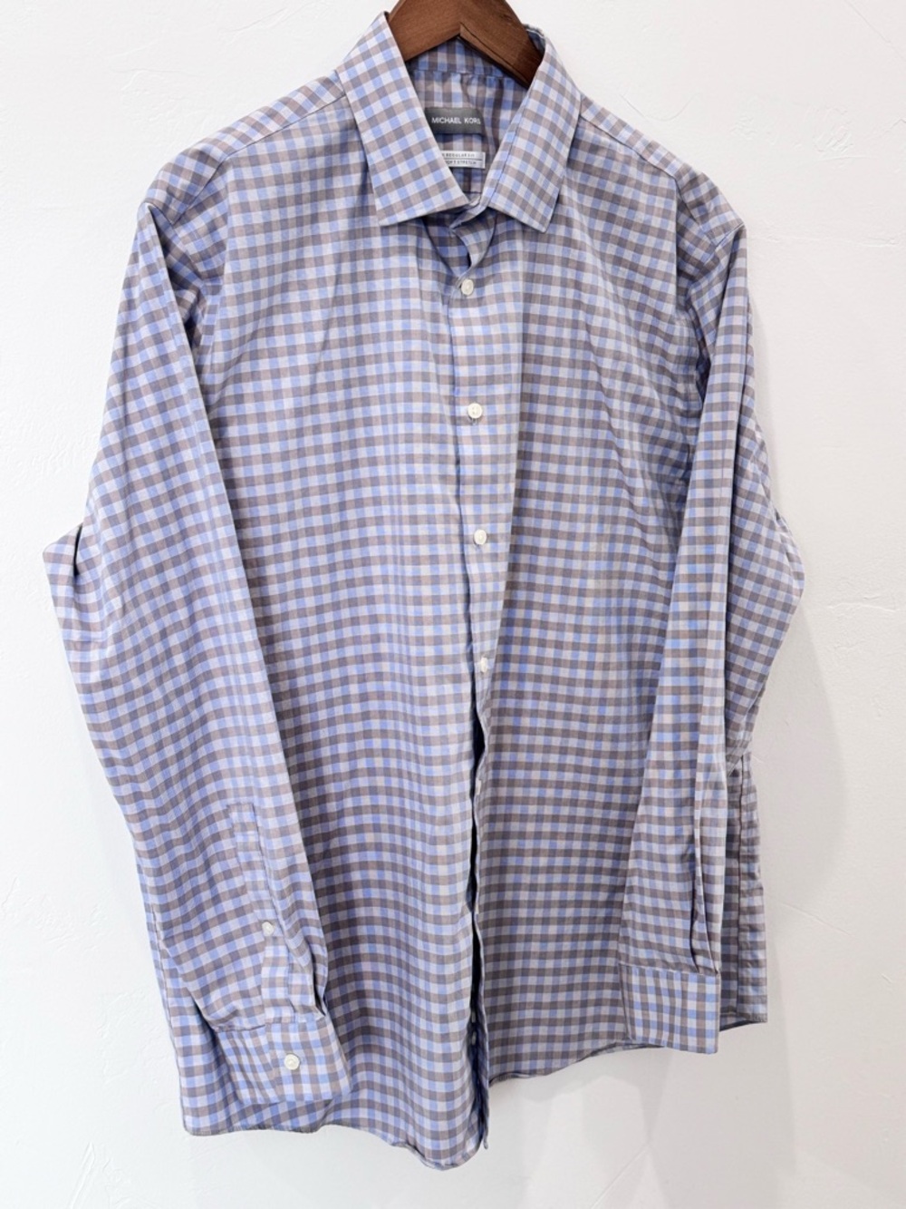Michael Kors Men's Regular Fit Airsoft Stretch Dress Shirt Size 17.5, 34/35 - Picture 3 of 9